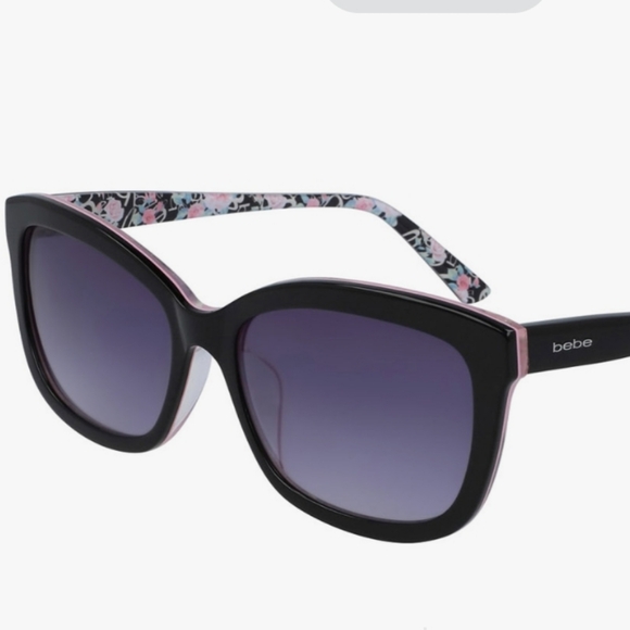 Bebe Stylish Black Sunglasses with Pink Detail And Case BB7228 001 57 - Jet main image 7